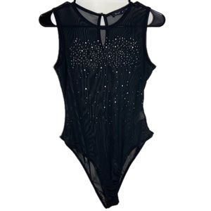 Love J Bejeweled Mesh Body Suit